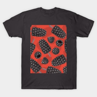 Blackberry and blackberry ice cream pattern T-Shirt